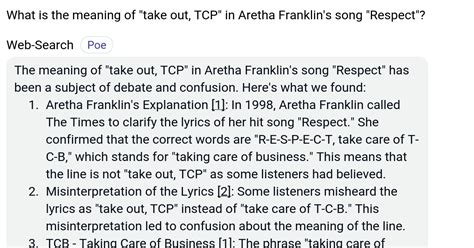 respect take out the tcp